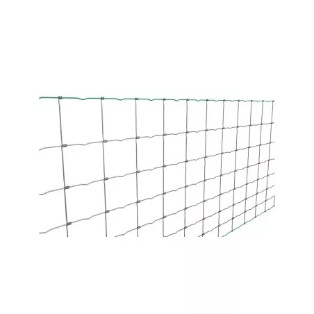 MALLA HJ 100*08*15 AGROTOR MOREDA 100 M de acero galvanizado, construcción resistente con malla de cuadrícula verde.