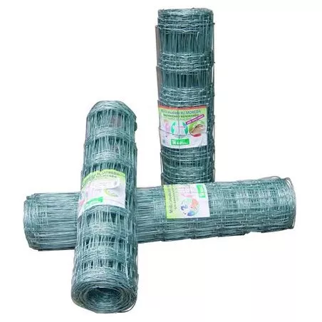 MALLA HJ 200*20*15 MOREDA 100M de acero galvanizado color verde, ideal para cercados y jardinería.