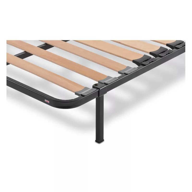 Juego patas metálicas Flex Somiflex F2 (4 unidades) con brida, diseño robusto en color negro y acabado mate.