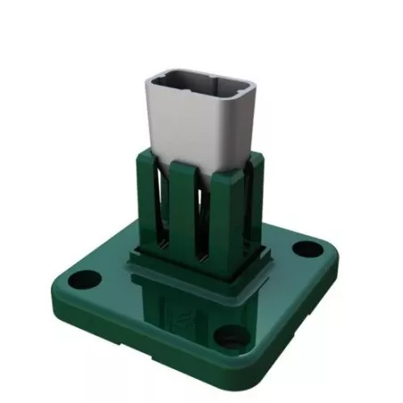 BASE PLACA HERCULES MOREDA VERDE soporte plástico verde con acabados resistentes y diseño compacto para conexión segura.