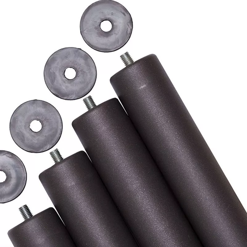 Juego patas tapizado metálico Santos alto 35 cm (4 unidades) Dess en color gris oscuro y acabado mate, diseño moderno y elegante
