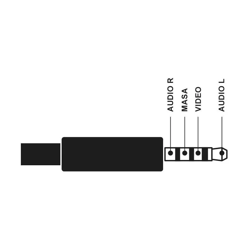 CONEXION JACK 4 PIN Ma 3 RCA M WIR275 con conector negro y diseño compacto para audio y video de alta calidad