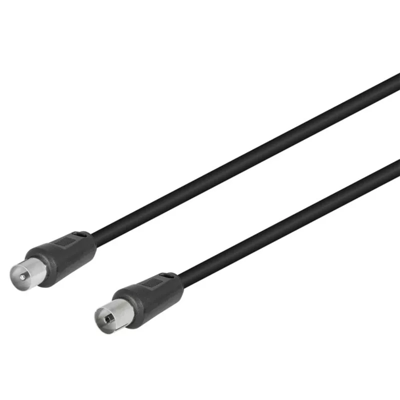 CONEXION ANTENA NEGRO RECTO 9.5MM 2.5 M CXV109125 cable coaxial negro con conectores rectos para señal satelital