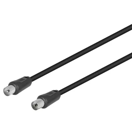 CONEXION ANTENA NEGRO RECTO 9.5MM 2.5 M CXV109125 cable coaxial negro con conectores rectos para señal satelital