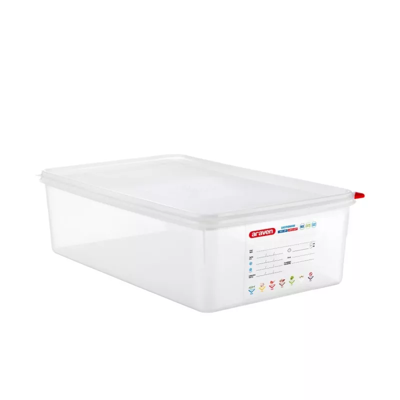 CUBETA ARAVEN 3037 20,5 L transparente con tapa, ideal para almacenamiento y organización de alimentos.