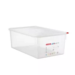 CUBETA ARAVEN 3038 27,5 L transparente de plástico con tapa y sistema de cierre hermético.
