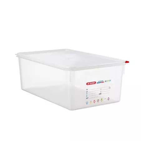 CUBETA ARAVEN 3038 27,5 L transparente de plástico con tapa y sistema de cierre hermético.