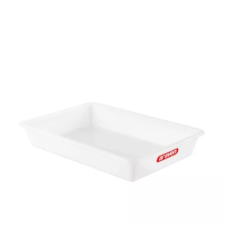 CUBETA ARAVEN 1132 8 L rectangular de plástico blanco, ideal para almacenamiento y organización.