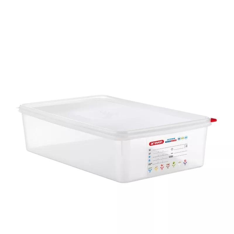 CUBETA ARAVEN 3036 13,7 L. TRANSP. de plástico transparente con tapa y diseño rectangular ideal para almacenamiento.