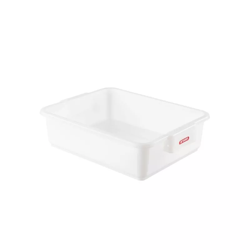 CUBETA ARAVEN 1170 25L de plástico blanco, rectangular, ideal para almacenamiento y organización en cocina o hogar.