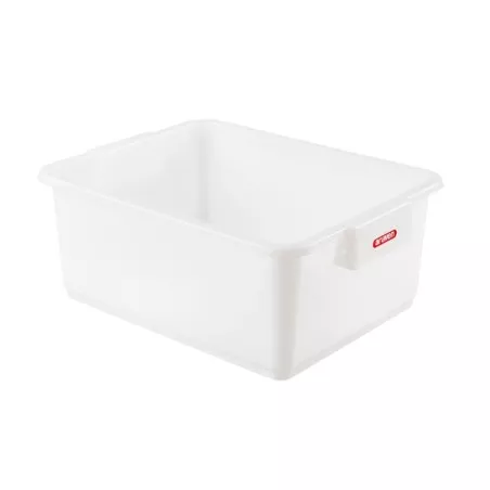 CUBETA ARAVEN 1171 35L de plástico blanco rectangular, ideal para almacenamiento y organización doméstica.