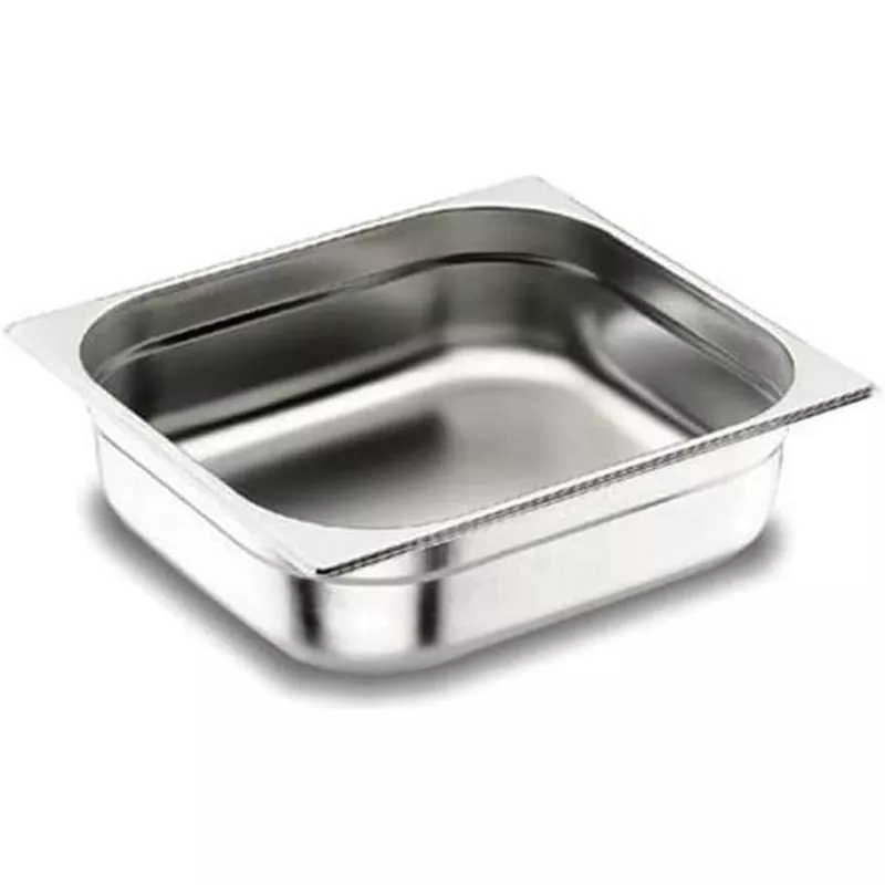 CUBETA GASTRONORM 2/3 LACOR RFº 66510Z de acero inoxidable con bordes redondeados y diseño robusto