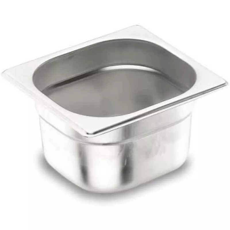 CUBETA GASTRONOR 1/6 RFº 66665 LACOR 1,10L de acero inoxidable con acabado pulido y diseño rectangular para hostelería