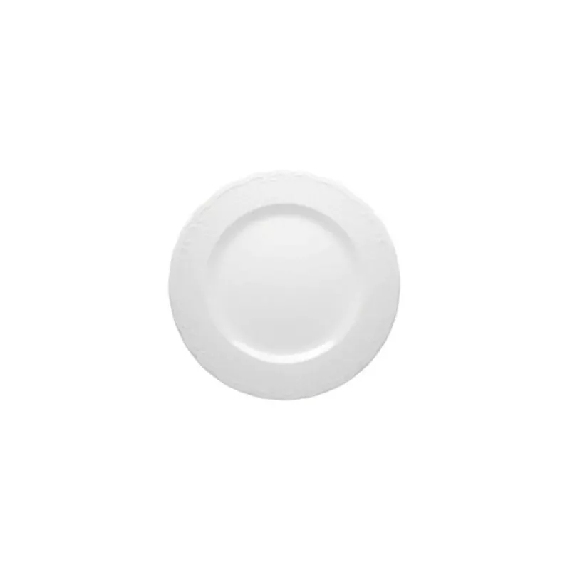 PLATILLO TE ESCORIAL BCO 510/18 cerámico blanco con diseño liso y borde decorativo ideal para servicio de mesa