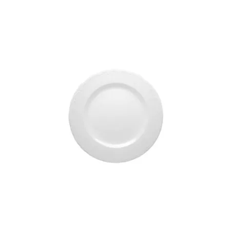 PLATILLO TE ESCORIAL BCO 510/18 cerámico blanco con diseño liso y borde decorativo ideal para servicio de mesa