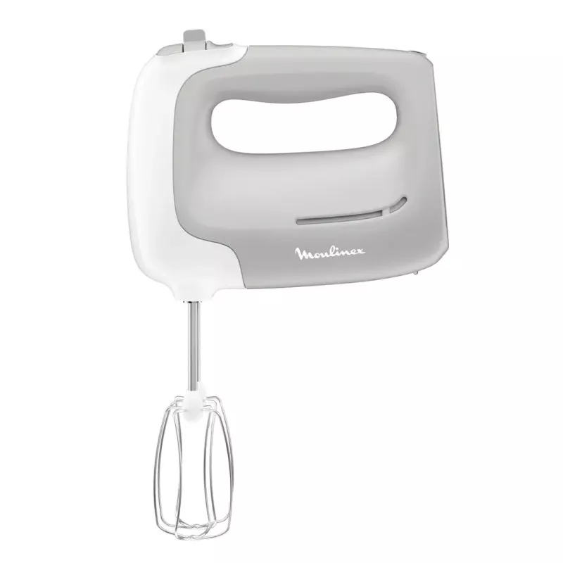 Batidora amasadora Moulinex HM450B10 450W blanca y gris con bol de 3.5L y diseño ergonómico para un fácil manejo