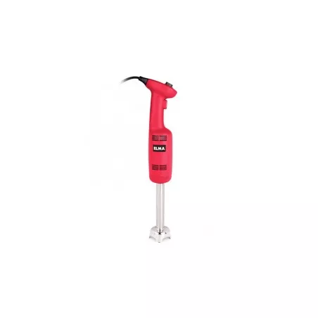 Batidora de mano profesional Elma 14090 270W inox industrial de color rojo, diseño ergonómico y acabado de acero inoxidable.