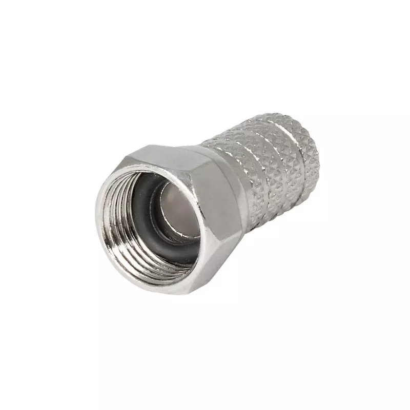 CONECTOR DS F MACHO METALICO 7MM CON125 acabado brillante de metal con rosca interna y diseño robusto para conexiones duraderas