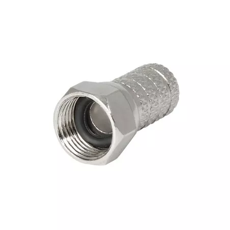 CONECTOR DS F MACHO METALICO 7MM CON125 acabado brillante de metal con rosca interna y diseño robusto para conexiones duraderas