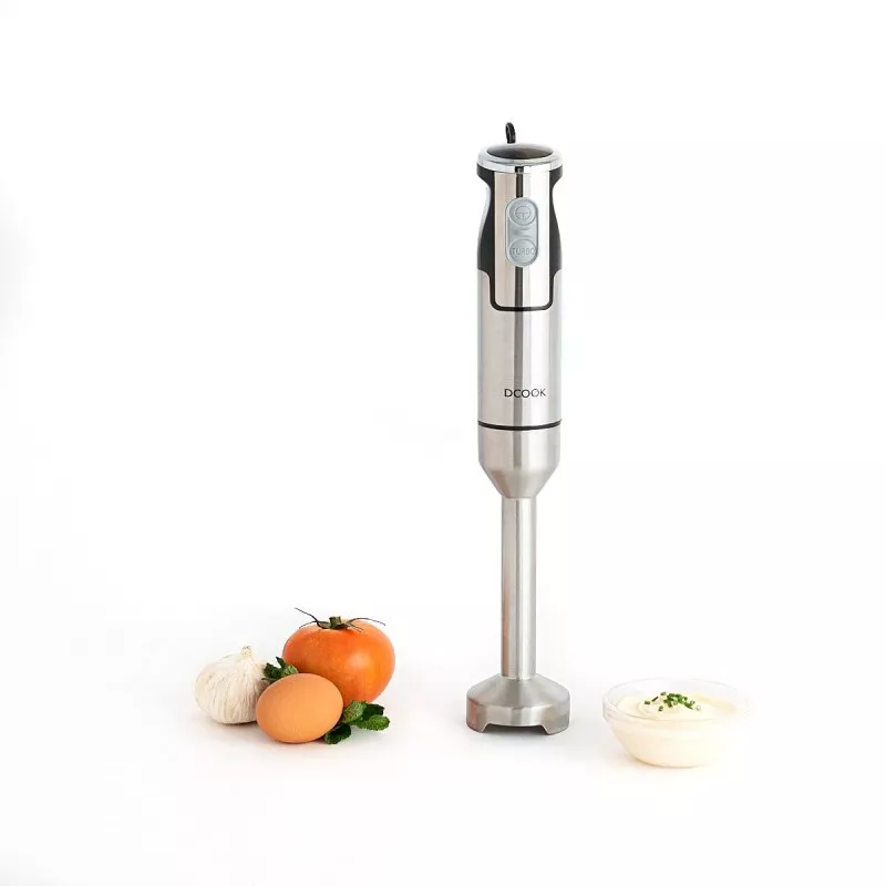Batidora de mano DCook Gallery 1000W acero inox turbo diseño elegante con acabado en acero inoxidable y base robusta