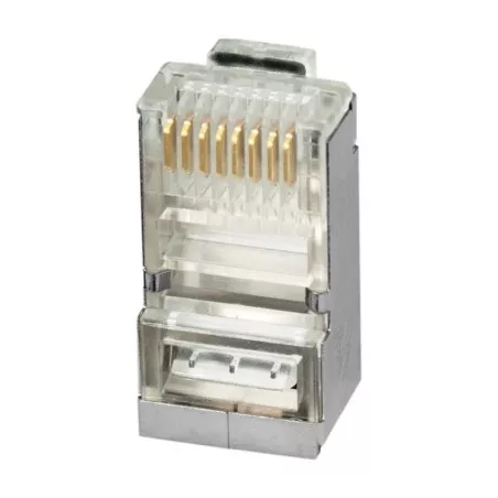 CONEXION DS RJ45 8 VIAS CON044 tipo modular transparente con contactos de dorado y diseño compacto para redes ethernet