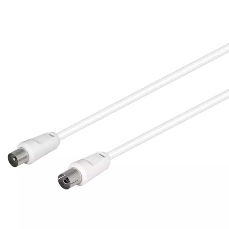 CONEXION ANTENA BCO RECTO 9.5MM 1.5 M CXV109015 cable blanco de alta calidad, con conectores rectos para fácil instalación