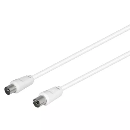 CONEXION ANTENA BCO RECTO 9.5MM 1.5 M CXV109015 cable blanco de alta calidad, con conectores rectos para fácil instalación