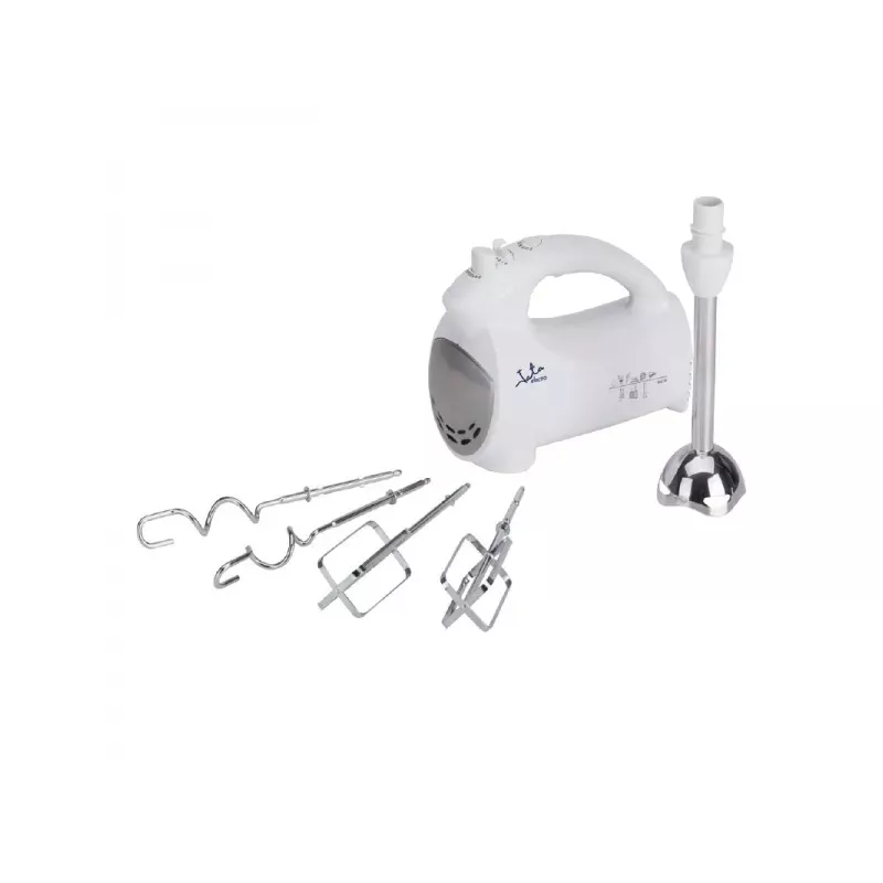 Batidora amasadora Jata BT575 400W color blanco con 5 velocidades y varillas de acero inoxidable para mezclar.