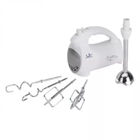 Batidora amasadora Jata BT575 400W color blanco con 5 velocidades y varillas de acero inoxidable para mezclar.