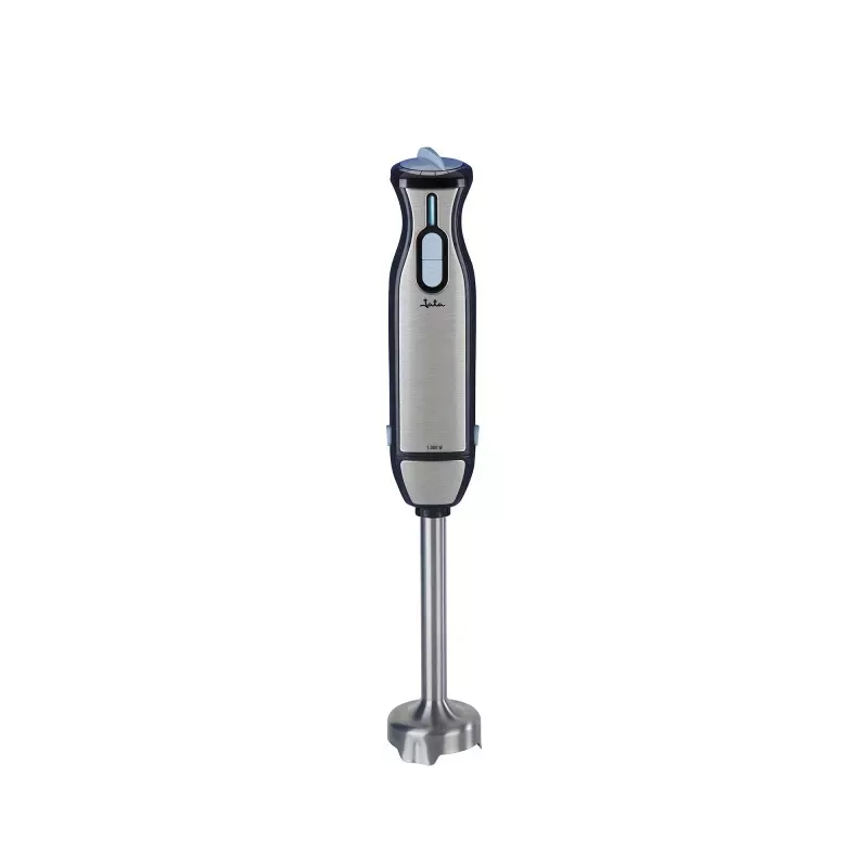 Batidora de mano Jata JEBT5026 1000W inox con accesorios, diseño ergonómico y acabado en acero inoxidable.