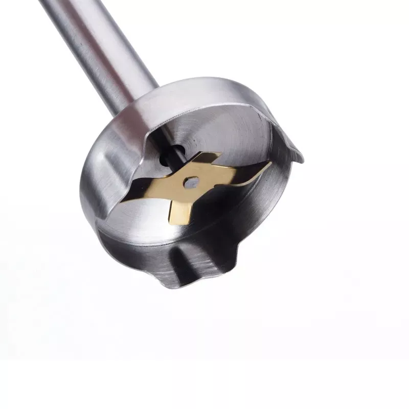 Batidora de mano Jata JEBT5026 1000W inox con accesorios, diseño ergonómico y cuchilla de acero inoxidable.