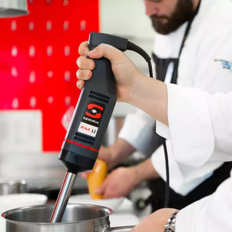 Batidora profesional de brazo Sammic XM-12 10L 230V color negro con diseño ergonómico y motor potente para cocina.