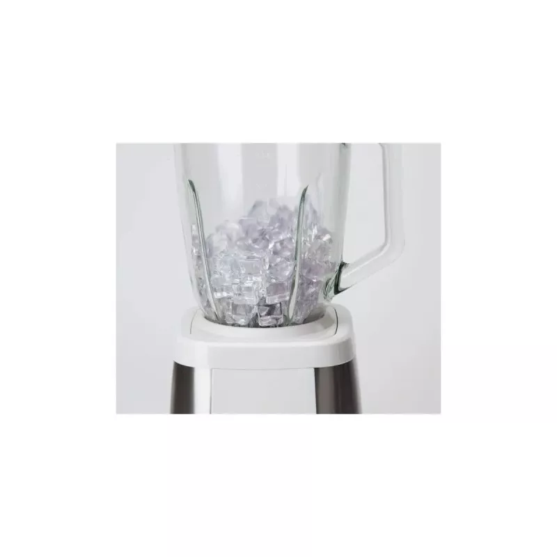 Batidora de vaso Jata BT797 1,3L 1300W pica hielo con jarra de vidrio y base blanca elegante