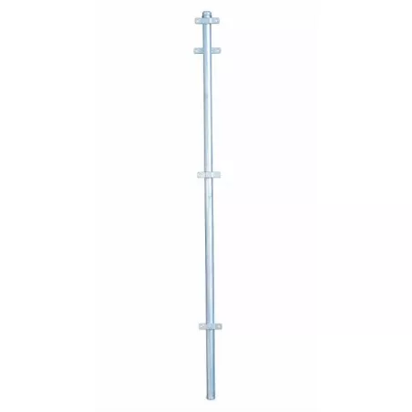 POSTE CENTRO REF*JABA 100 SENDZIMIR de acero galvanizado en color gris, perfil rectangular de 100 cm de longitud
