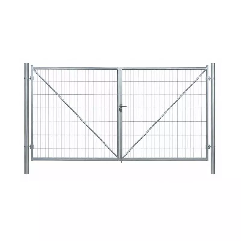 Puerta 400 x 200 nueva de metal galvanizado con diseño de reja y acabado resistente a la corrosión