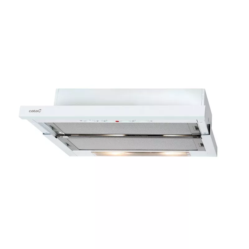 Campana telescópica Cata TF 5260 WH integrable 60 cm color blanco con acabado en acero inoxidable y diseño moderno.
