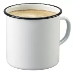 TAZA 12 BLANCA LA ESTRELLA de cerámica con acabado esmaltado y diseño clásico, ideal para café o té.
