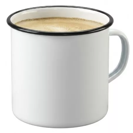 TAZA 12 BLANCA LA ESTRELLA de cerámica con acabado esmaltado y diseño clásico, ideal para café o té.