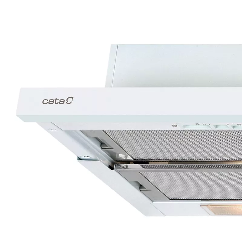 Campana telescópica Cata TF 5260 WH – integrable 60 cm color blanco, diseño moderno y acabado de acero inoxidable.