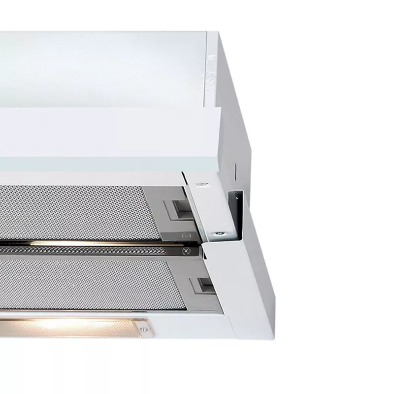 Campana telescópica Cata TF 5260 WH – integrable 60 cm color blanco con acabado en acero inoxidable y eficiencia energética.