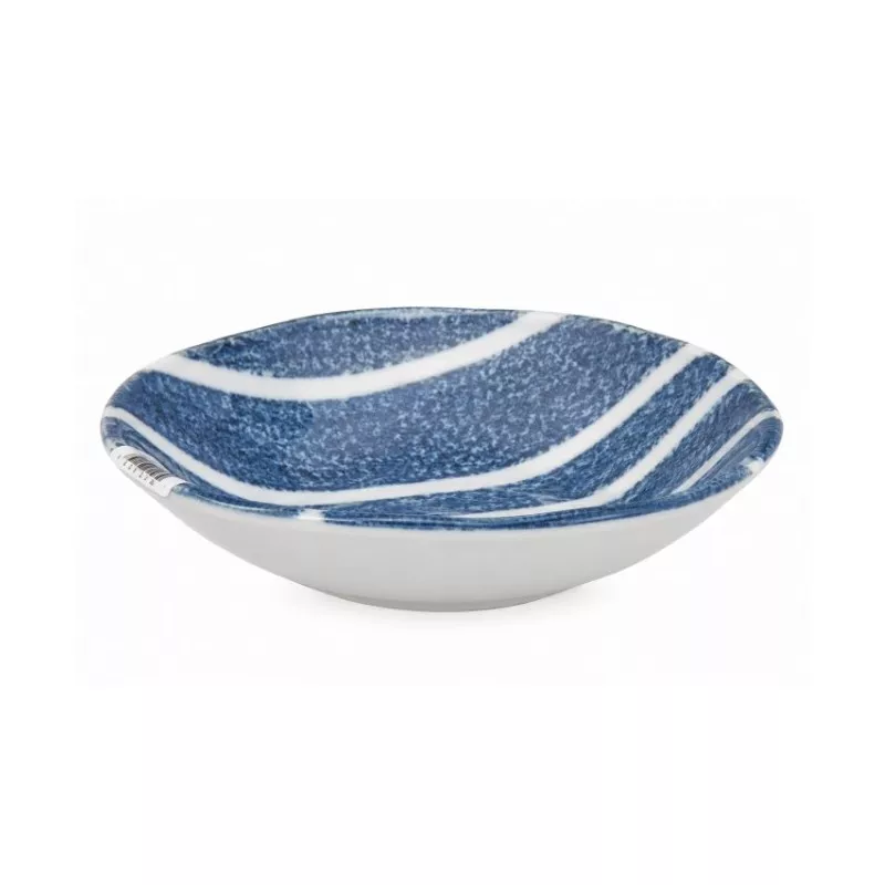 BOL BLUE MOON BIDASOA 10 CM de cerámica azul con diseño ondulado y acabado brillante, ideal para decoración y uso diario