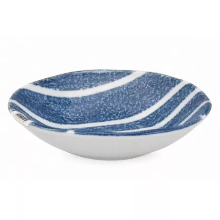 BOL BLUE MOON BIDASOA 10 CM de cerámica azul con diseño ondulado y acabado brillante, ideal para decoración y uso diario