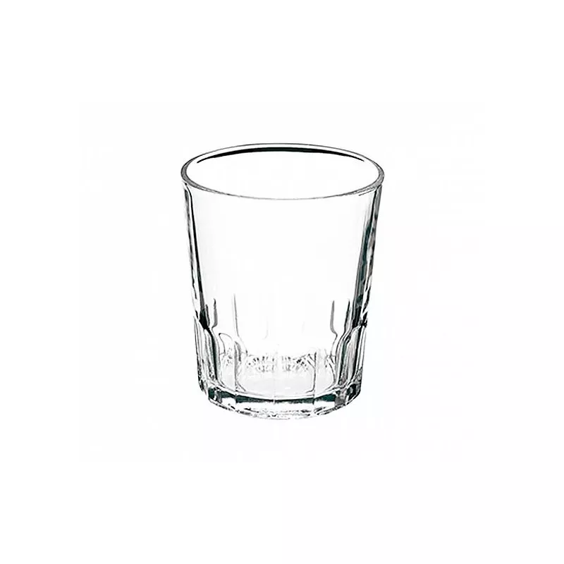 VASO SABOYA 4 HOSTELERIA de cristal transparente, diseño robusto y acabado liso ideal para uso diario.