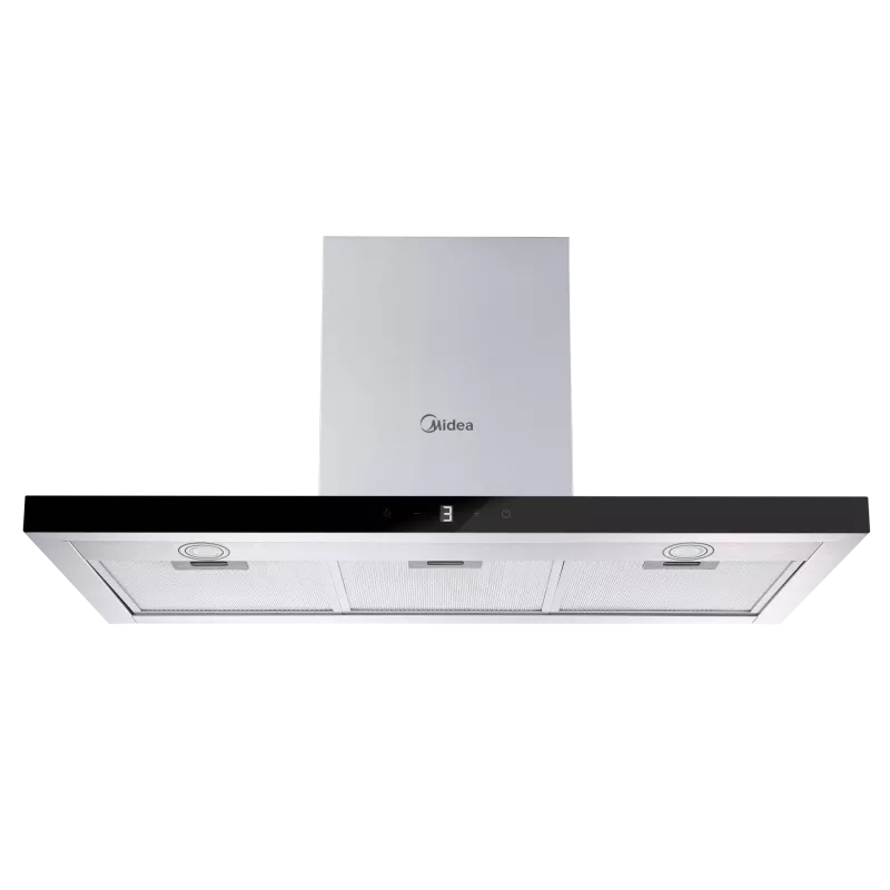 Campana decorativa T invertida Midea MH90B4300B-ES – 90 cm en acero inoxidable con diseño elegante y acabado mate