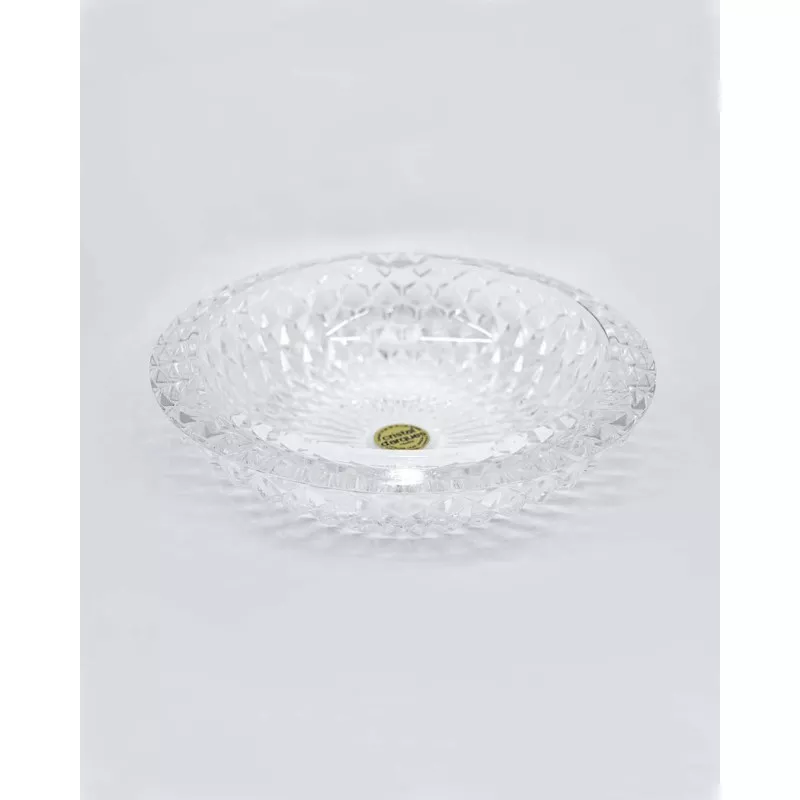 CENICERO DIAMANT 16 D\'ARQUES de cristal transparente con diseño geométrico y acabado brillante.