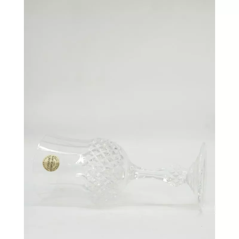 COPA ANCENIS Nº 2 AGUA D\'ARQUES de cristal transparente con diseño de corte geométrico y acabado brillante.