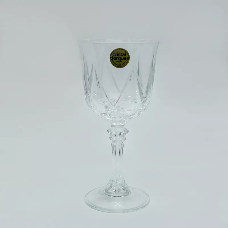 COPA AUTEILLE Nº 2 AGUA D\'ARQUES de cristal transparente con diseño tallado y base sólida elegante