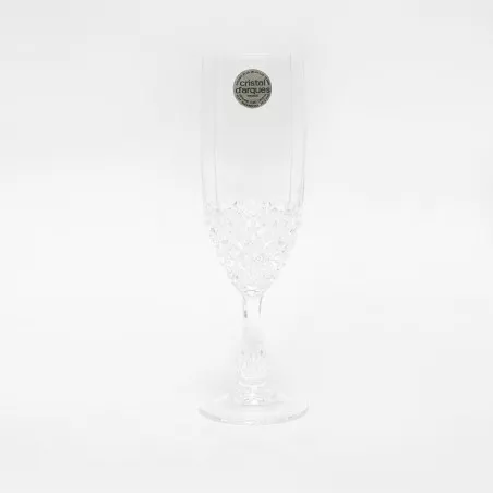 COPA CHENONCEAUX CHAMPAN D\'ARQUES de cristal transparente con diseño brillante y base decorativa en relieve.