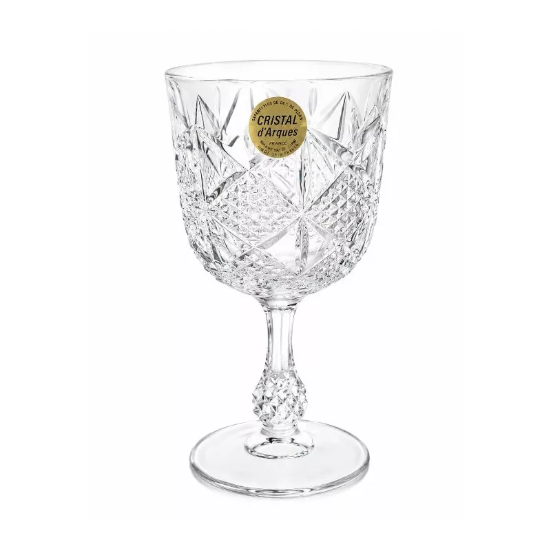 COPA ERMENOVILLE Nº 2 AGUA D\'ARQUES de cristal transparente con diseño facetado y acabado brillante