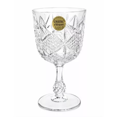 COPA ERMENOVILLE Nº 2 AGUA D\'ARQUES de cristal transparente con diseño facetado y acabado brillante